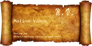 Malina Vince névjegykártya